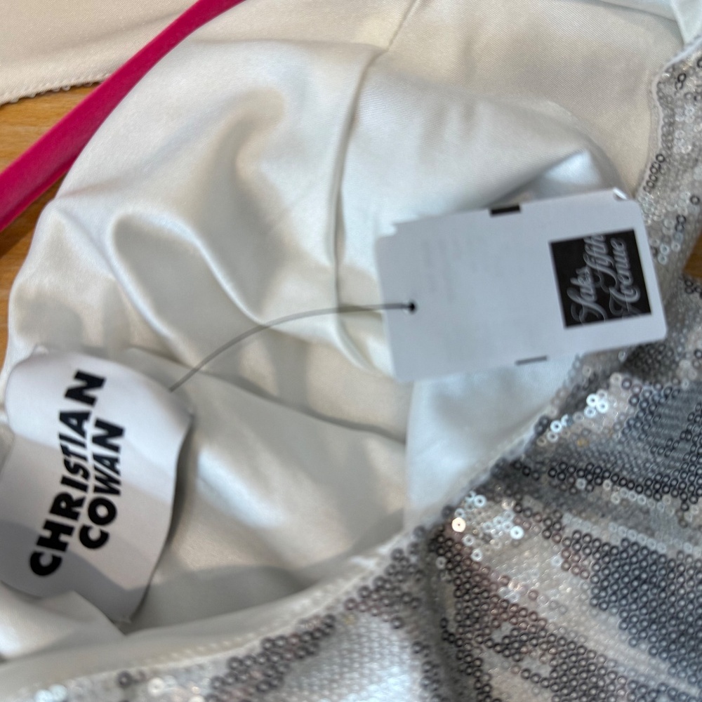 Christian Cowan Silver Sequin Hoodie Mini Dress – Size 2 (NWT) - Picture 11 of 13